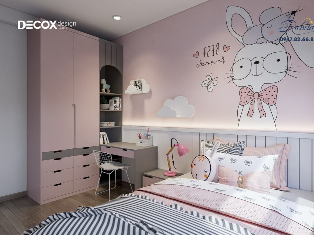 Thiết kế nội thất căn hộ Richstar 90m2 21 thiet ke noi that richstar 90m2 de190009 phong ngu nho 17 decox design - Richstar Tân Phú