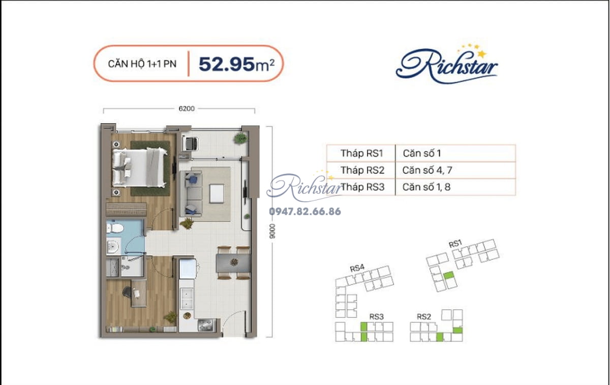 Chi tiết mặt bằng căn hộ Richstar Tân Phú 4 Mặt bằng căn hộ Richstar