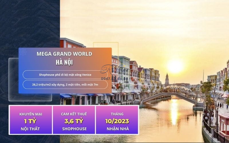 Những shophouse đáng để đầu tư tại thời điểm hiện tại 4 Rất nhiều ưu đãi hấp dẫn khi rót vốn vào shophouse Mega Grand World Hà Nội
