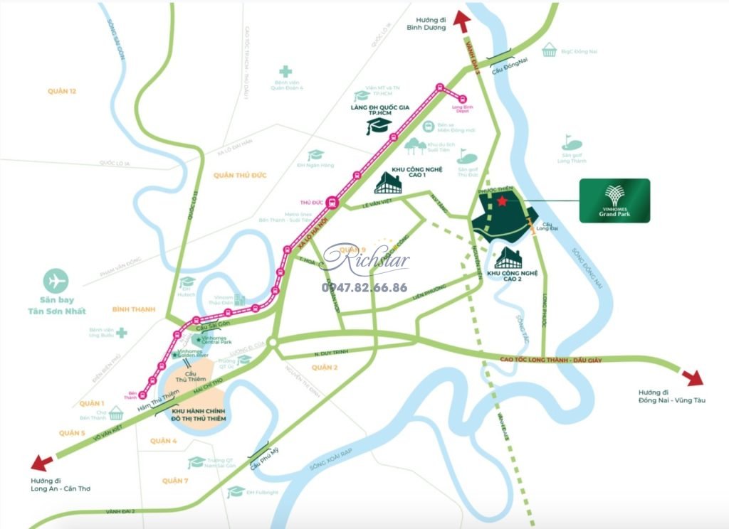 Khám phá tiện ích Vinhomes Grand Park có gì hấp dẫn? 8 vi tri du an va tien ich ngoai khu vinhomes grand park - Richstar Tân Phú